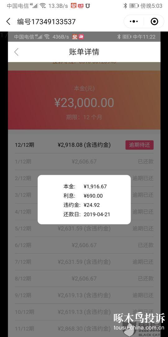 小象優品借款23000還款利息8000多給我退還多餘利息